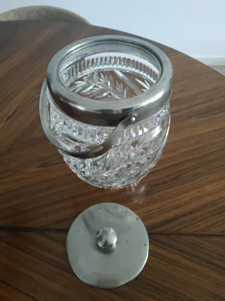 Bombonera Galletera Cristal Vintage