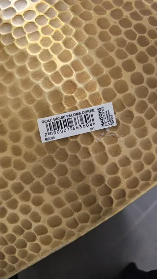 Mesa de centro redonda dorada