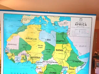Mapa Mursl Escolar Vintage África Física Política
