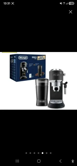 Cafetera DeLonghi Dedica EC685 + Molinillo KG20.