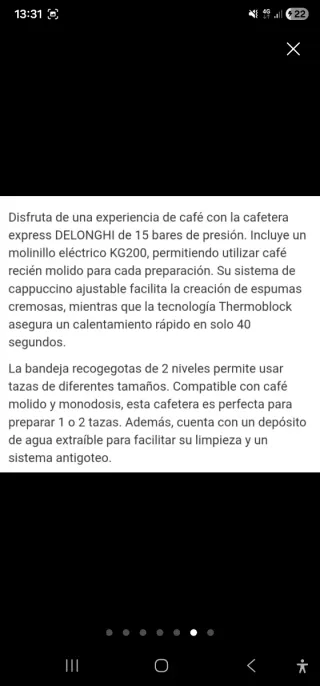 Cafetera DeLonghi Dedica EC685 + Molinillo KG20.