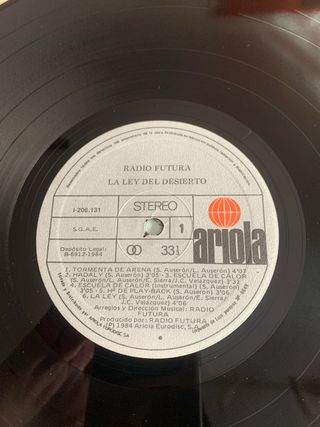 Radio Futura - La Ley del Desierto Vinilo