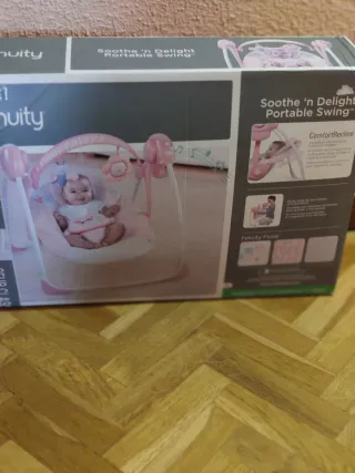 Hamaca balancín bebé rosa