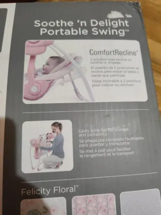 Hamaca balancín bebé rosa