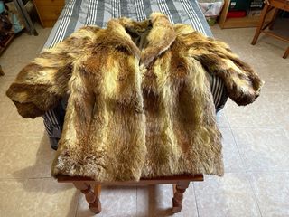 Abrigo auténtico de piel de zorro