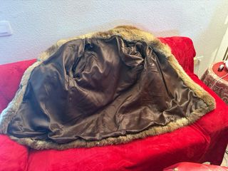 Abrigo auténtico de piel de zorro