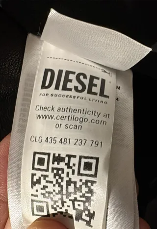 Chaqueta de cuero Diesel Negra