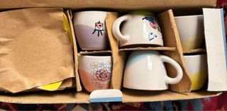 Juego 6 Tazas Café y Platillos