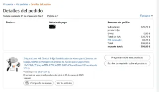 Gimbal 3 ejes Zhiyun Crane M3