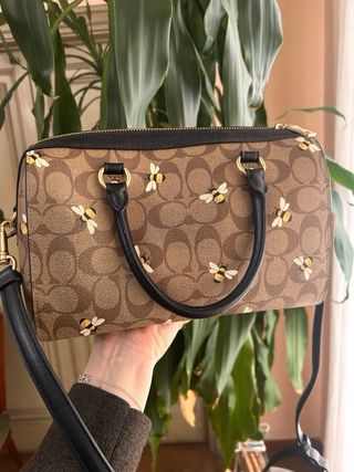 Bolso Coach Piel Abejas Marrón Multicolor