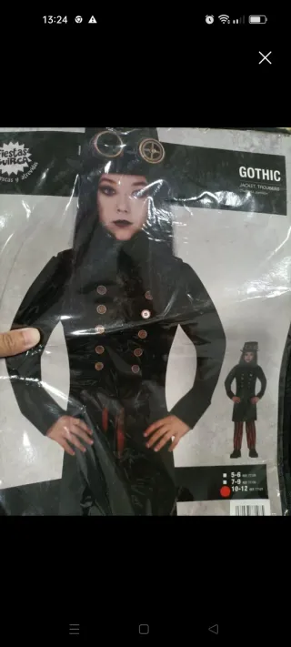 Disfraz Gótico Niño Talla 10-12