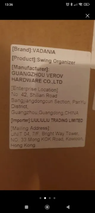 Organizador de esquina Vadania