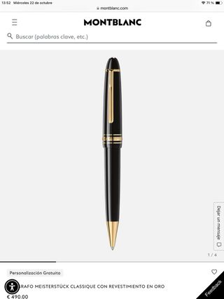 BOLIGRAFO MONTBLANC MEISTERSTÜCK, CLASIQUE. NUEVO.