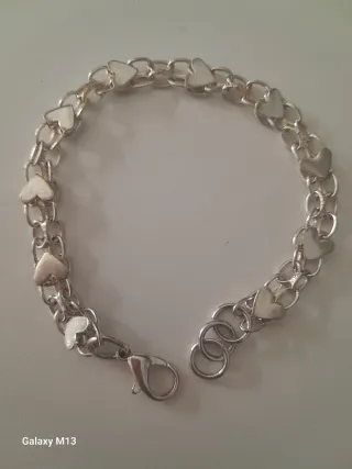 Pulsera Plata Corazones