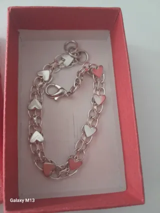 Pulsera Plata Corazones