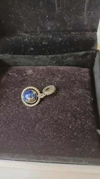 Charm Pandora Globo Azul y Plata