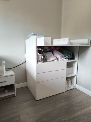 Cambiador bebé IKEA SMÅSTAD blanco 3 cajones