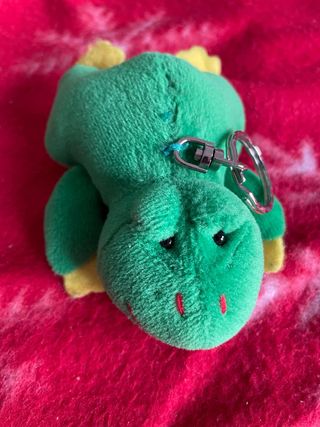 Portachiavi rana peluche verde