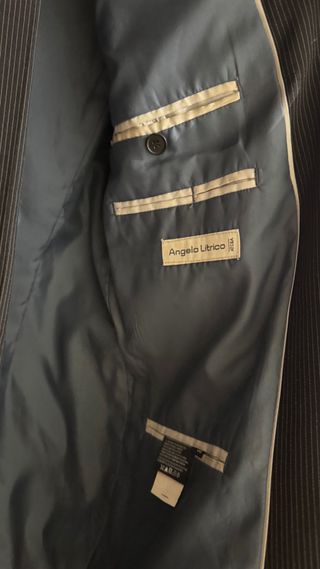 Traje de Hombre Raya Negra y Gris