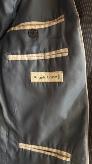 Traje de Hombre Raya Negra y Gris