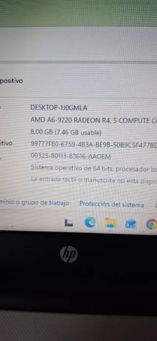 Portátil HP con SSD