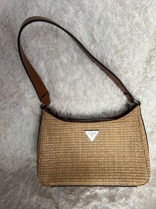 Bolso Guess Rafia Beige y Marrón