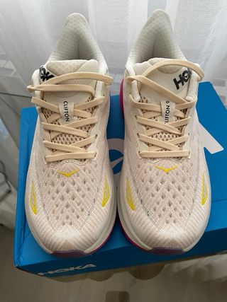 Zapatillas Hoka Clifton 9 Mujer Beige/Rosa