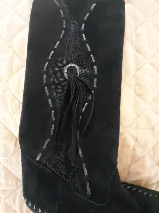 Stivali scamosciati n.35 neri