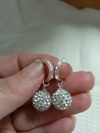 Pendientes plata con brillantes