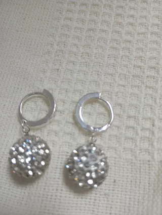 Pendientes plata con brillantes