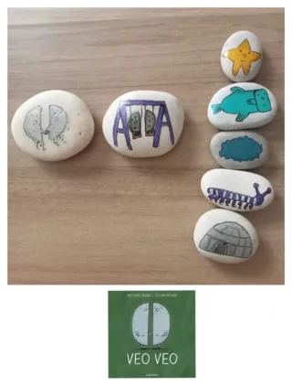 Lote 5 cuentos de piedras pintadas
