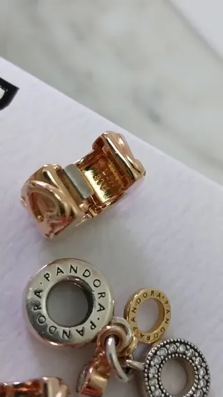 3 Charm Clip Pandora Oro y Plata