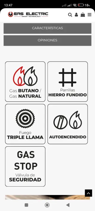 Encimera de gas 4 fuegos