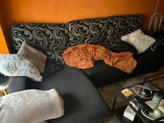 Sofá Chaiselongue Negro y gris