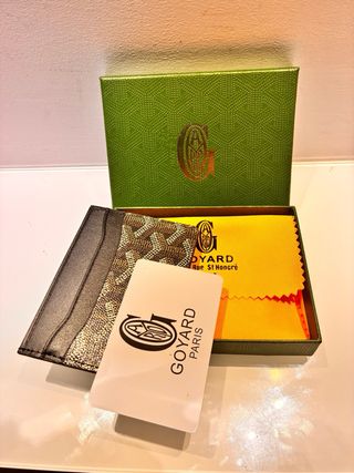 Portacarte Goyard Blu/Beige