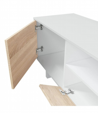 Mueble De Salón 200 Cm. Blanco Brillo/Roble Canad