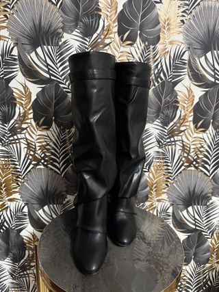 stivali con risvolto neri 37