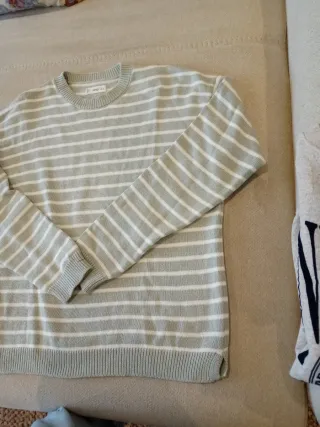 Jersey Mango Rayas Verde Talla S