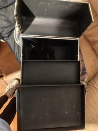 Maletín uñas/cosméticos rosa y plata