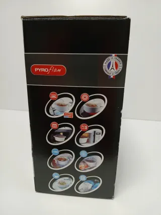 Cazuela Pyroflam cerámica blanca tapa cristal