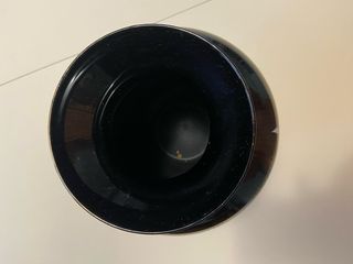 Vaso ceramica nero aironi rosa vintage