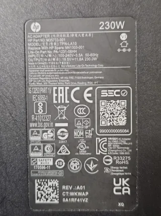 Cargador HP 230W Original