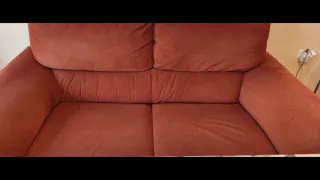 Sofá de 3 plazas de tela rojo