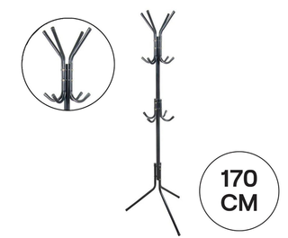 Perchero Metálico Negro 11 Ganchos