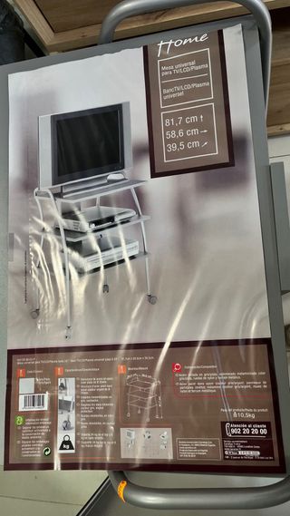 Mesa auxiliar metálica gris