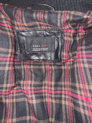 Cazadora Zara Piel Negra Talla M