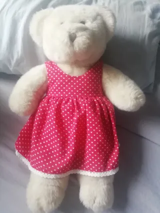 Osito peluche 40 cm vestido rojo