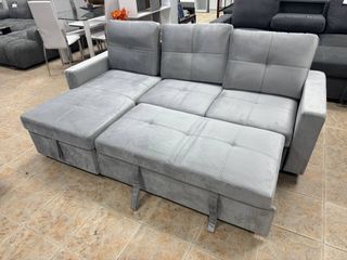 Sofá Cama con Arcón Gran Capacidad Gris NUEVO