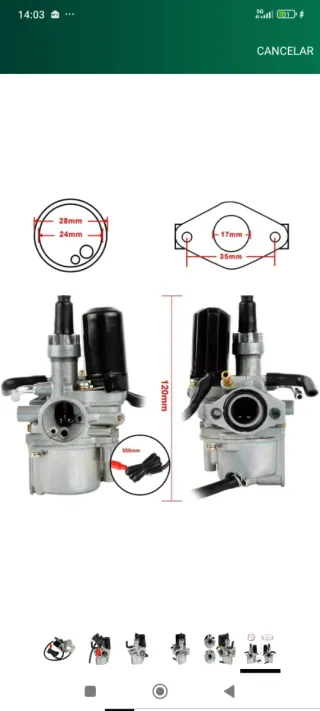 Carburador 17mm Nuevo