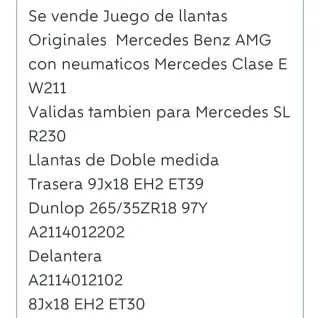 4 Llantas Mercedes AMG Originales